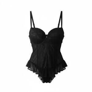 Y2K Lace Black Corset Vamp Dark Fairy Grunge Coquette  Whimiscal Goth 38C